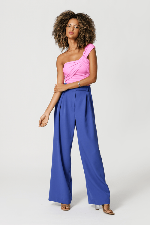 Body Drapeado Ombro Único - Pink Claro