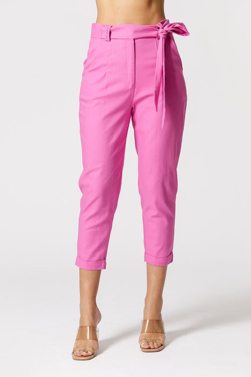 Calça Jogger De Linho - Pink