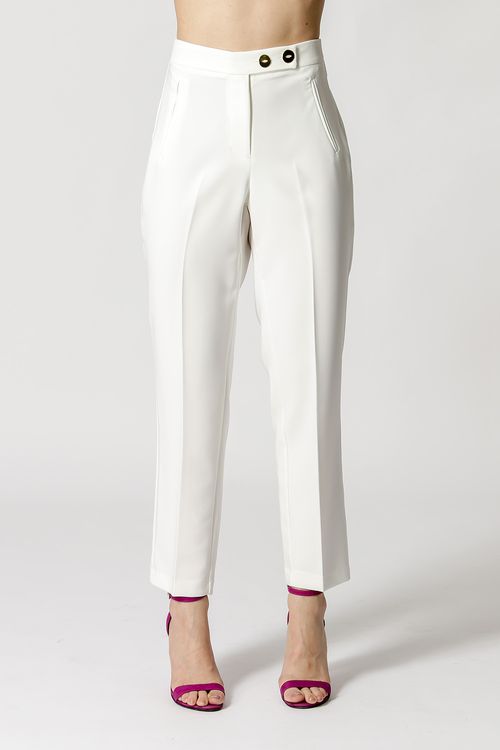 Calça Reta Alfaiataria - Off White