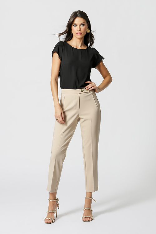 Blusa Manga Tulipa - Preto