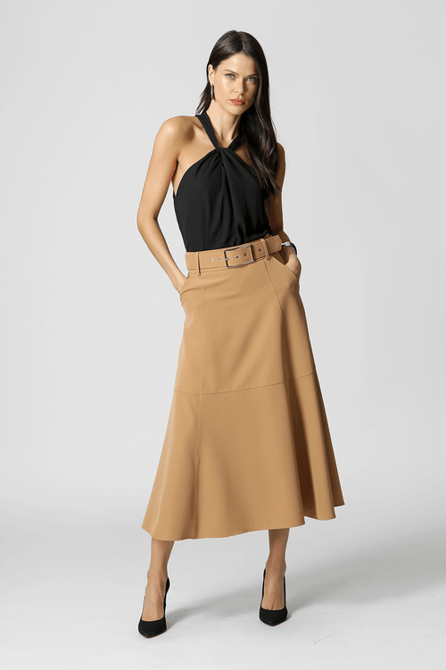 Blusa com Gola Transpassada - Preto