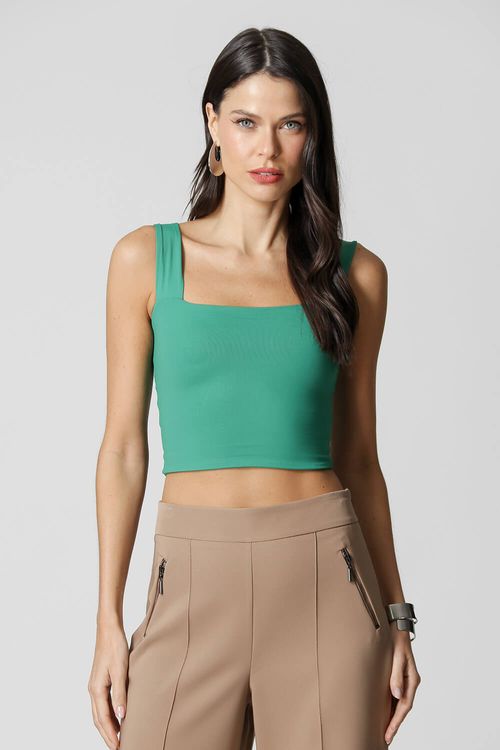 Cropped Malha Modelagem Justa - Bandeira 2