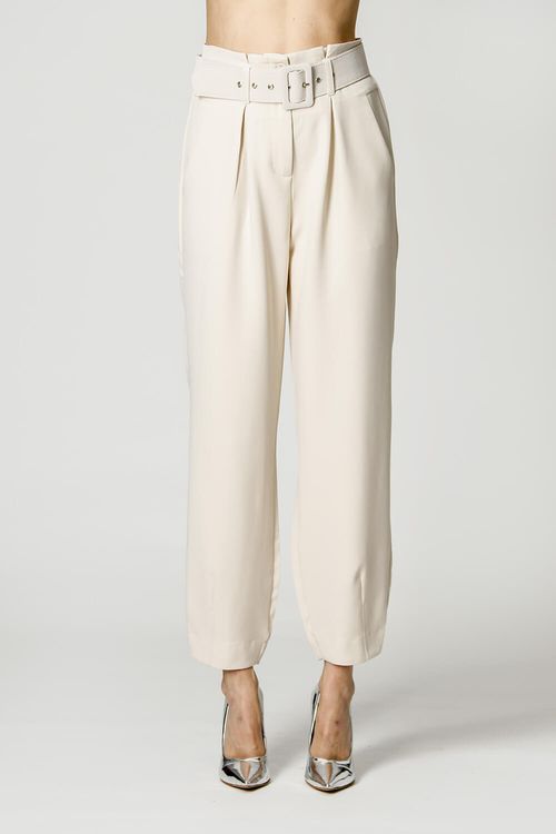 Calça Clochard Com Cinto - Gelo