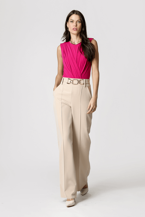 Body Com Pregas e Franzido - Magenta