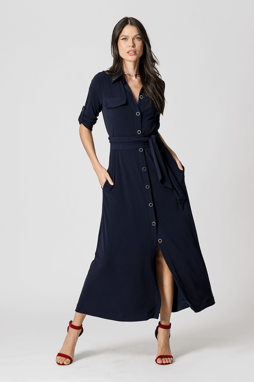 Chemise Com Lapela - Marinho