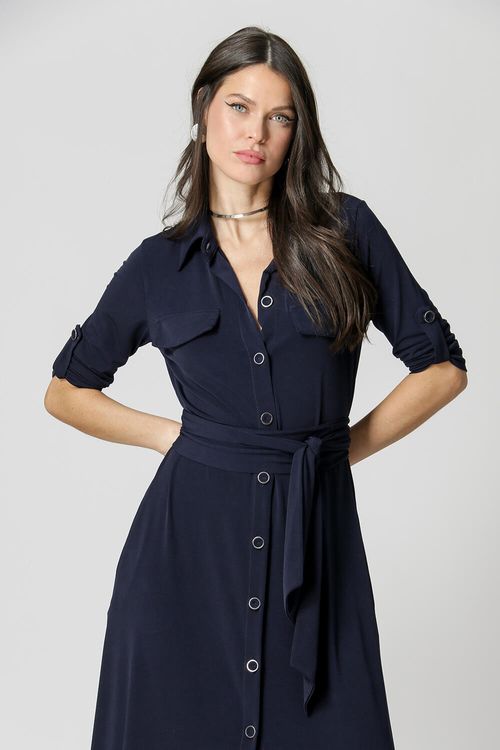 Chemise Com Lapela - Marinho