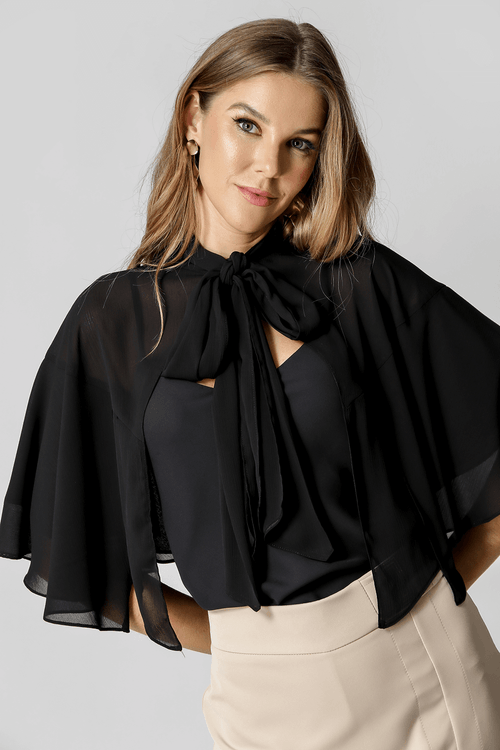 Regata Com Capa Assimétrica - Preto