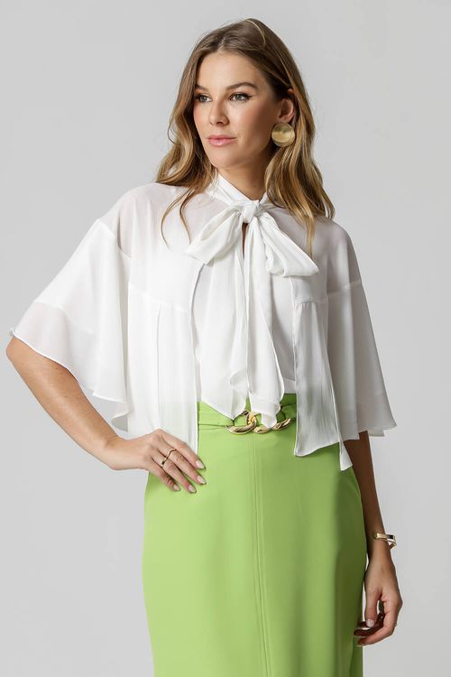 Regata Com Capa Assimétrica - Off White