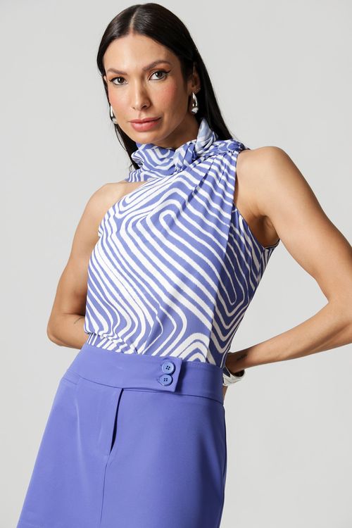 Saia Shorts Com Cós Transpassado - Azul Klein 1