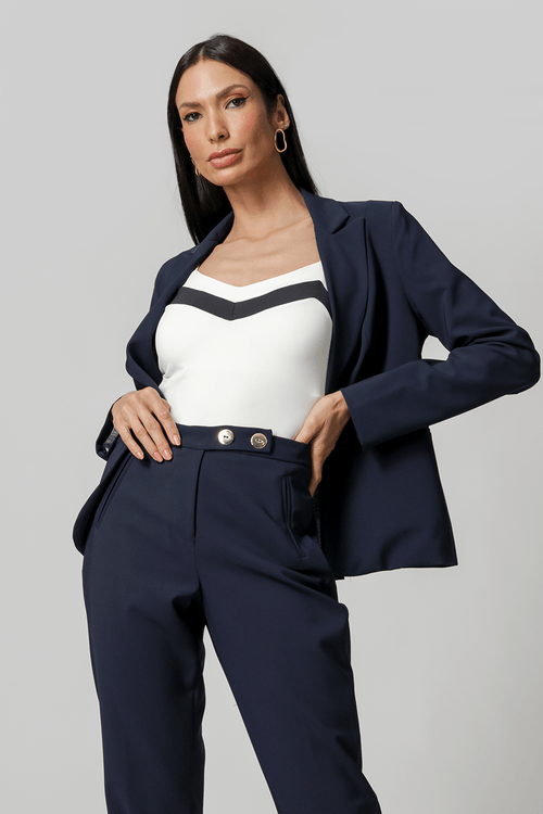 Body Malha Amni Decote V - Off White 1