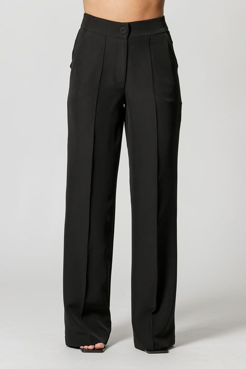 Calça Pantalona Com Vinco - Preto 1