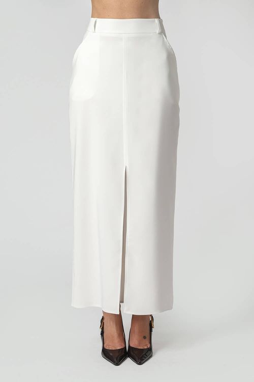 Saia Média Com Fenda Frontal - Off White 1