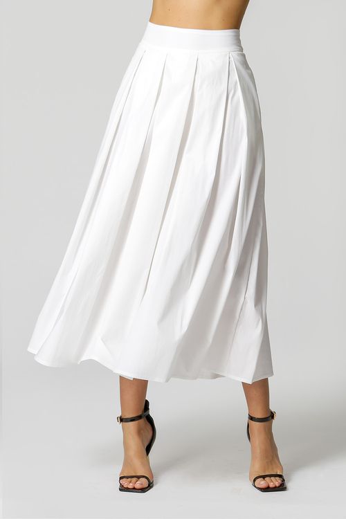 Saia Ampla Com Pregas - Off White
