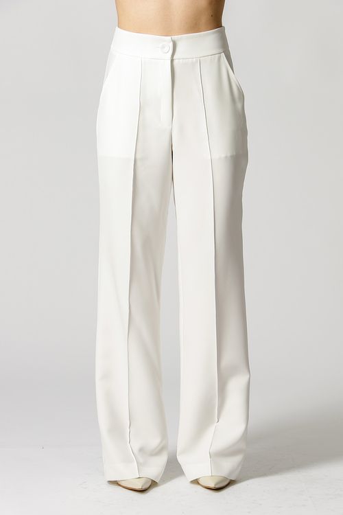 Calça Pantalona Com Vinco - Off White 1