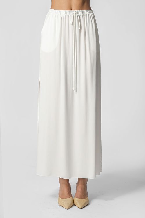 Saia Midi Com Fenda Lateral - Off White