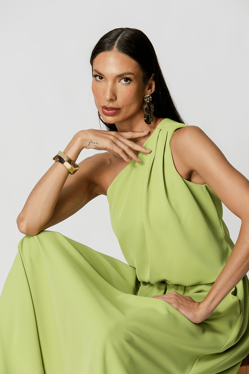 Blusa Balonê Ombro Único - Folha
