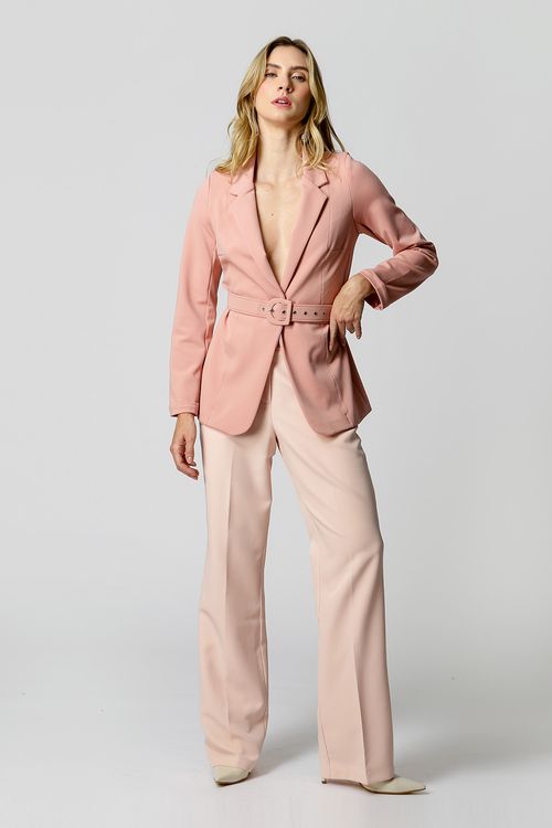 Blazer Ombreiras com Cinto - Nude 5