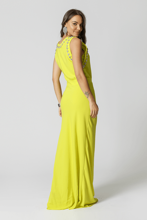 Vestido Bordado Com Pedraria - Cana