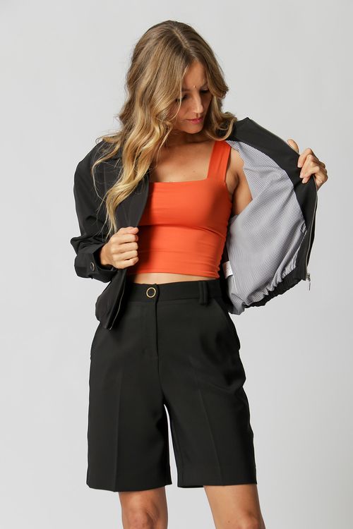 Cropped De Alças Largas - Laranja Esc 2