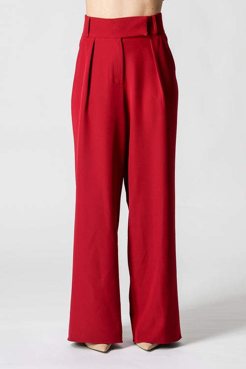 Calça Pantalona Cós Minimalista - Vinho Esc