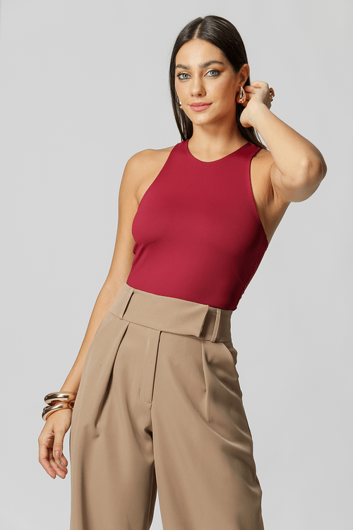 Blusa Regata Básica - Vinho Esc