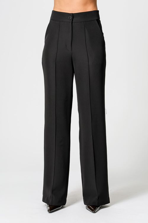 Calça Pantalona Com Vinco - Preto 2