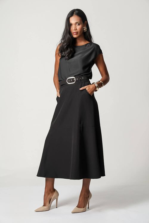 Blusa Com Acessório - Preto
