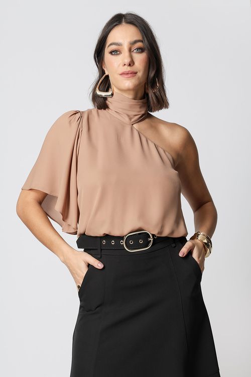 Blusa Balonê Com Manga Angel - Castor
