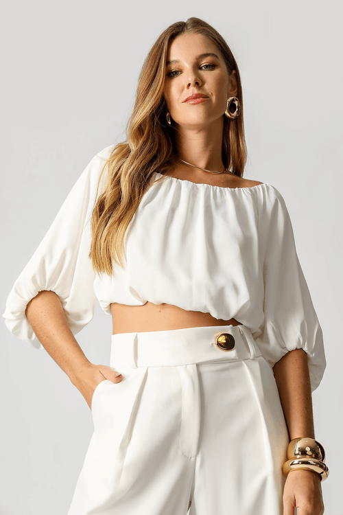 Blusa Balonê Ombro a Ombro - Off White